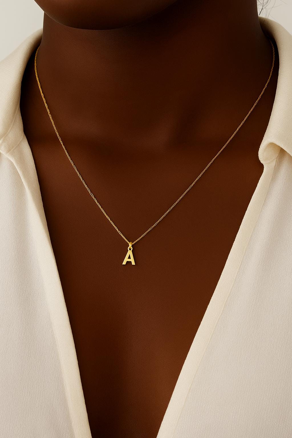 Personalized Initial Necklace A-Z – 14K Gold Plated or Silver | Tiny Stainless Steel Letter Pendant | Dainty Everyday Jewelry | Gift for Her