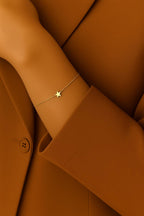 Minimalist Gold Star Bracelet | 14K Gold Plated Dainty Star Charm | Delicate Chain | Cable, Box, Thin Chain Options | Gift for Her