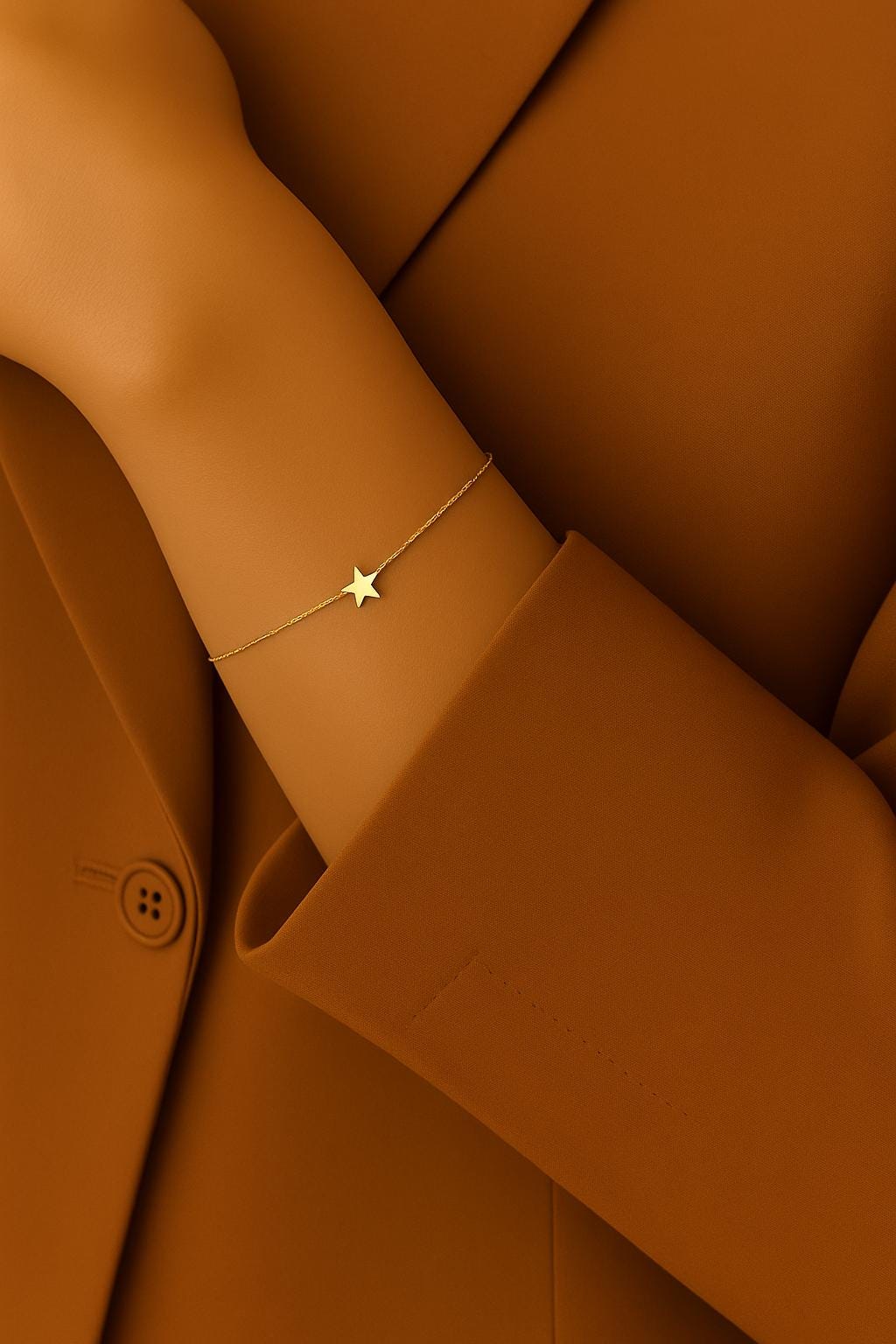 Minimalist Gold Star Bracelet | 14K Gold Plated Dainty Star Charm | Delicate Chain | Cable, Box, Thin Chain Options | Gift for Her