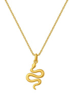 Gold Snake Pendant Necklace | 14k Gold Plated Stainless Steel | Minimalist Serpent Jewelry uk