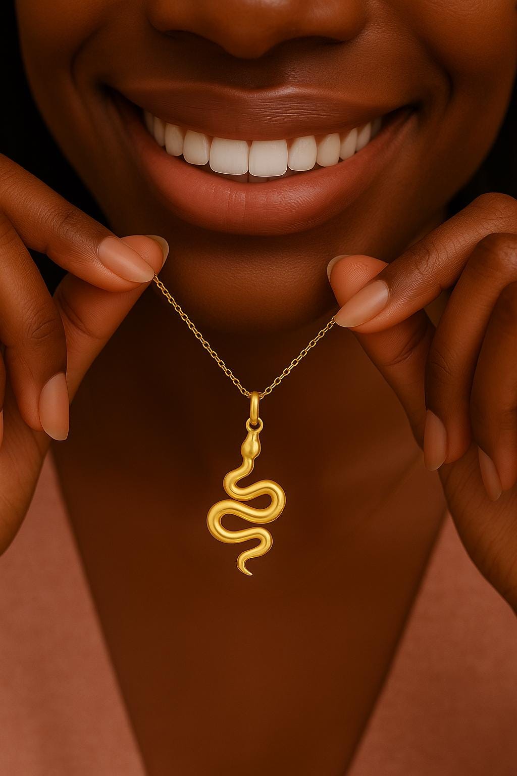 Gold Snake Pendant Necklace | 14k Gold Plated Stainless Steel | Minimalist Serpent Jewelry uk