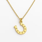 Lucky Horseshoe Pendant Necklace – 14K Gold or Silver Plated, Dainty Stainless Steel Jewelry, Good Luck Charm, Minimalist Gift for Her