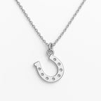 Lucky Horseshoe Pendant Necklace – 14K Gold or Silver Plated, Dainty Stainless Steel Jewelry, Good Luck Charm, Minimalist Gift for Her
