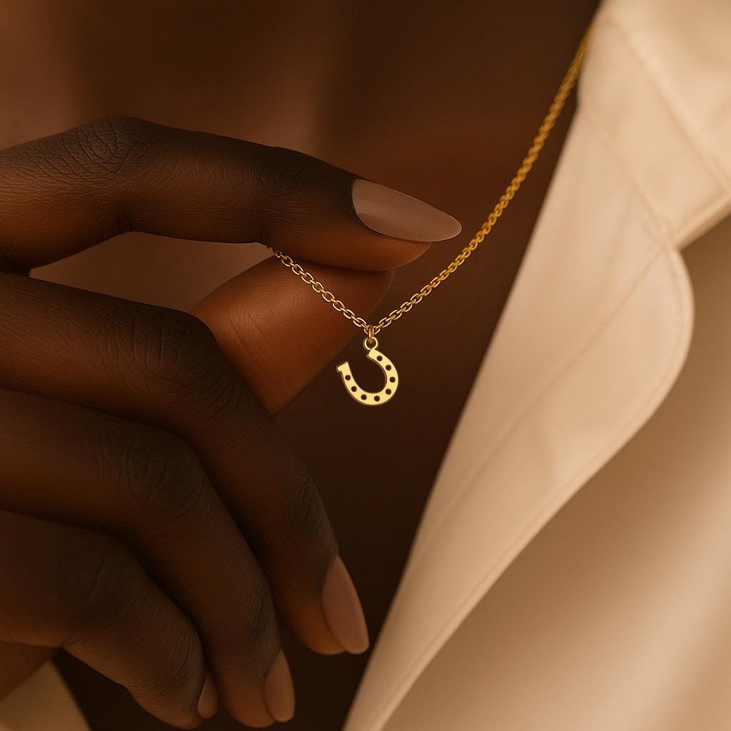 Lucky Horseshoe Pendant Necklace – 14K Gold or Silver Plated, Dainty Stainless Steel Jewelry, Good Luck Charm, Minimalist Gift for Her