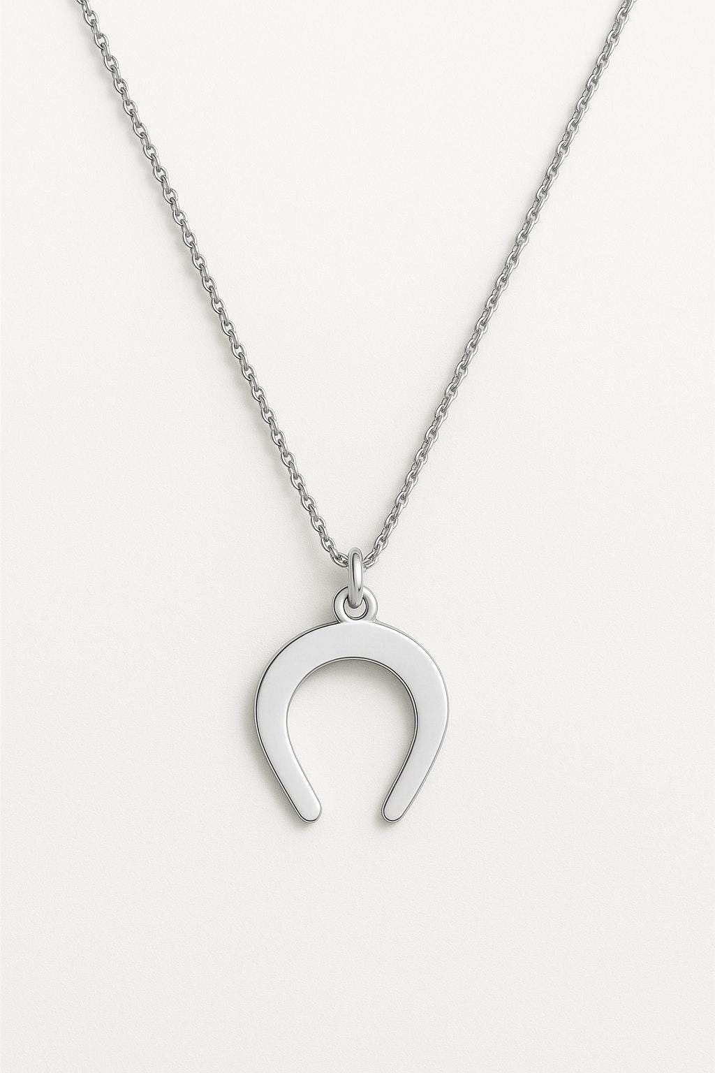 Minimalist Horseshoe Necklace, 14K Gold or Silver Plated U-Shaped Pendant, Dainty Lucky Charm Necklace, Delicate Everyday Jewelry, Gift for