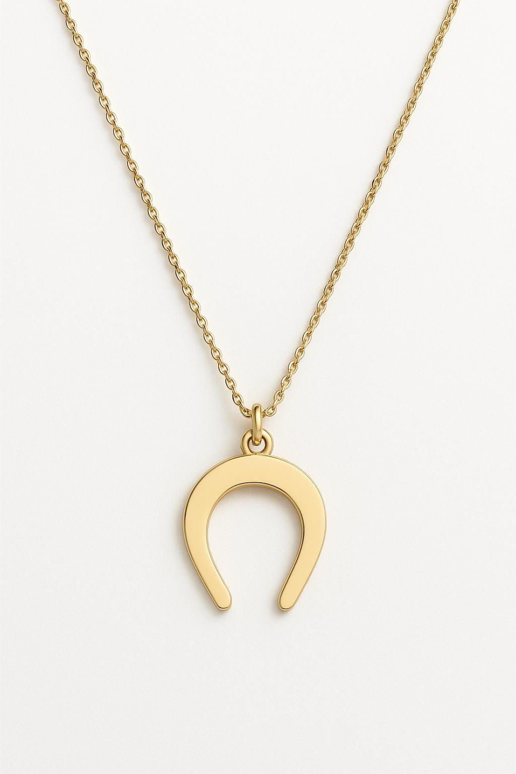 Minimalist Horseshoe Necklace, 14K Gold or Silver Plated U-Shaped Pendant, Dainty Lucky Charm Necklace, Delicate Everyday Jewelry, Gift for