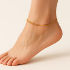 Delicate Gold Beaded Anklet • 14K Gold Plated Anklet • Dainty Ball Chain Anklet • Minimalist Ankle Bracelet • Custom Length • Gift for Her