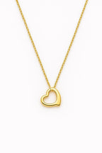 Dainty Open Heart Gold Necklace | 14k Gold Plated Stainless Steel | Minimalist Heart Pendant | Layering Necklace | Gift for Her