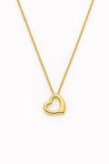Two-Tone Heart Necklace: 14k Gold & Silver Pendant, Stainless Steel