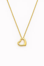 Two-Tone Heart Necklace: 14k Gold & Silver Pendant, Stainless Steel