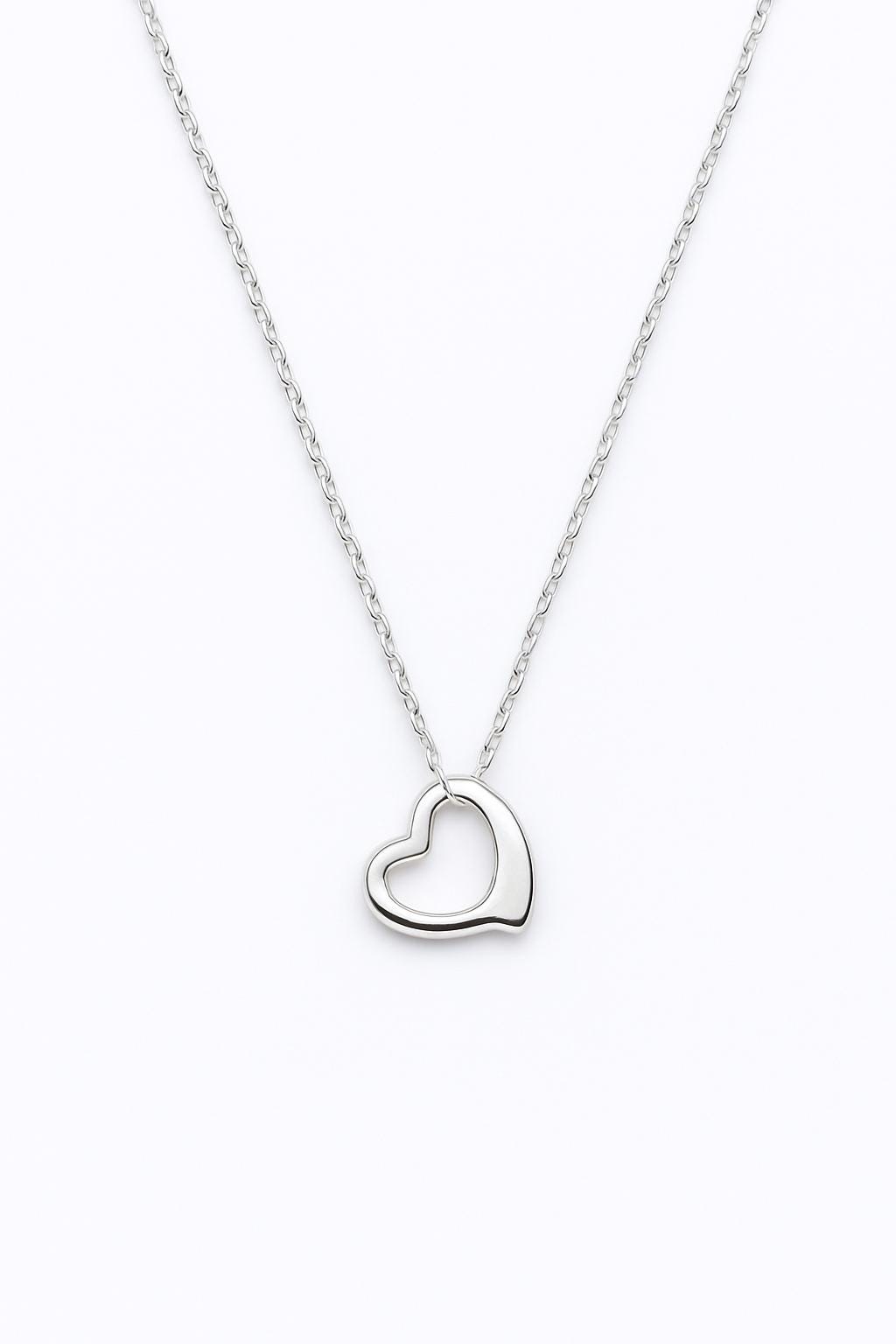 Two-Tone Heart Necklace: 14k Gold & Silver Pendant, Stainless Steel