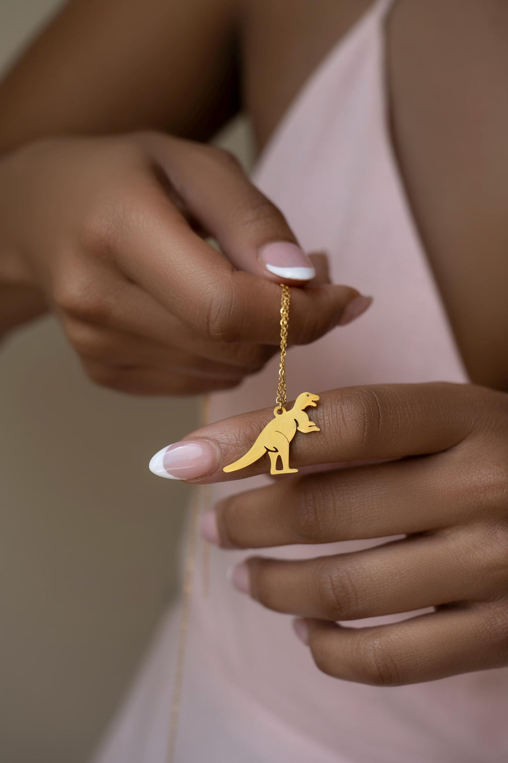 Minimalist T-Rex Dinosaur Necklace | Gold or Silver Dino Jewelry | Cute Animal Pendant Gift for Women | Jurassic Necklace | Tyrannosaurus UK