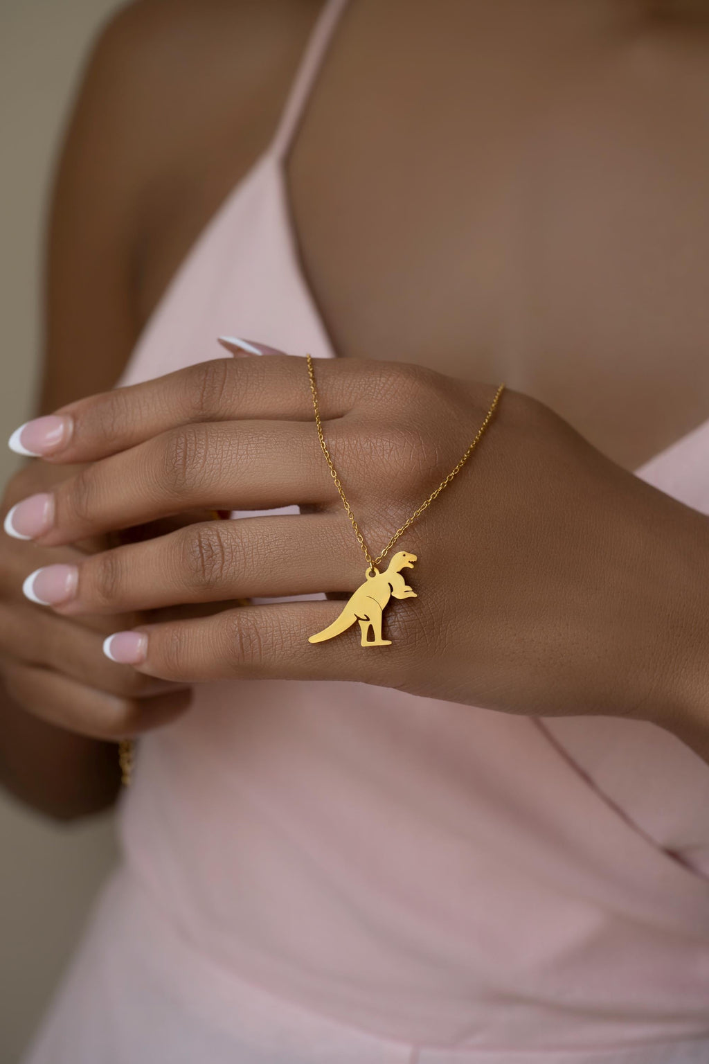 Minimalist T-Rex Dinosaur Necklace | Gold or Silver Dino Jewelry | Cute Animal Pendant Gift for Women | Jurassic Necklace | Tyrannosaurus UK