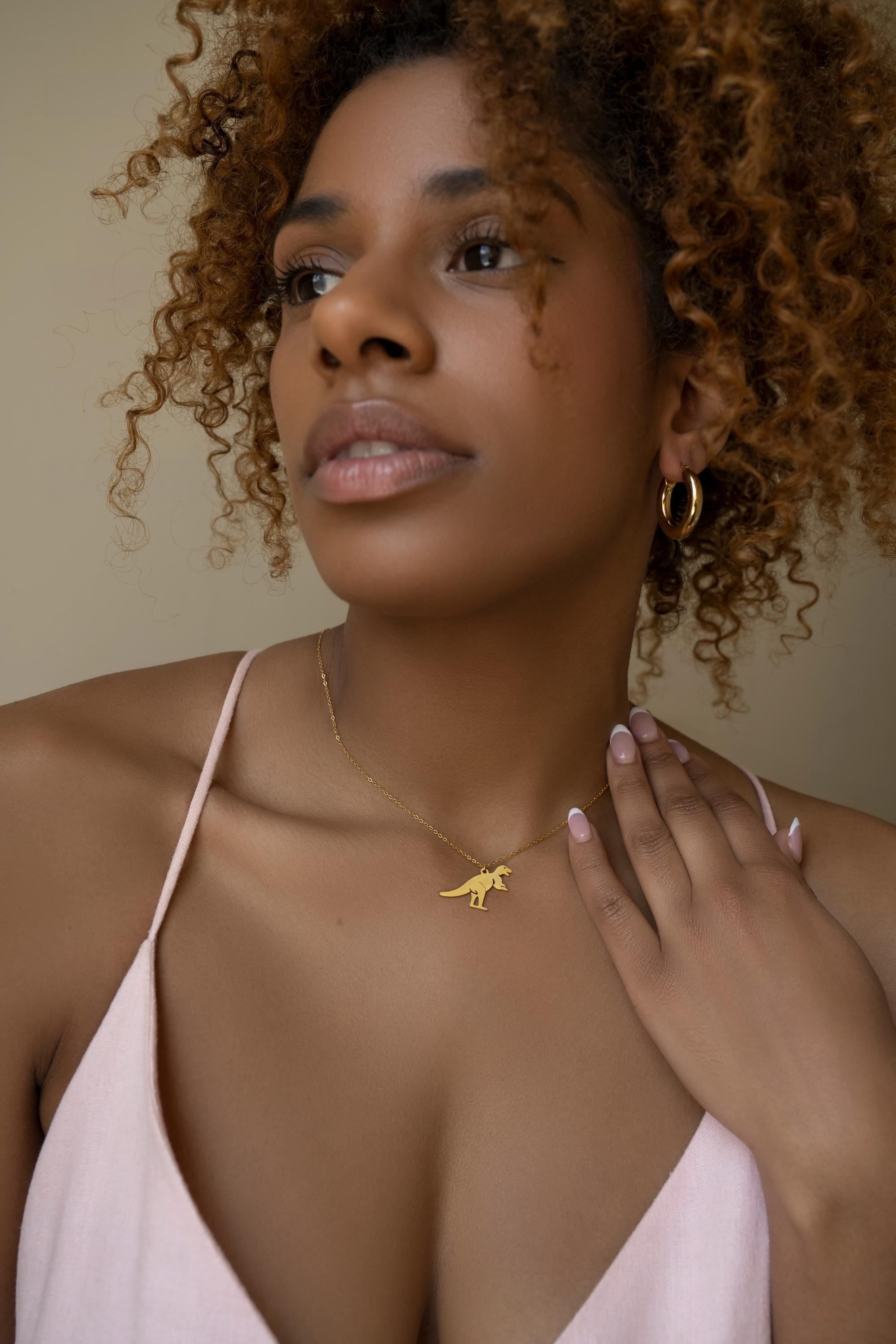 Minimalist T-Rex Dinosaur Necklace | Gold or Silver Dino Jewelry | Cute Animal Pendant Gift for Women | Jurassic Necklace | Tyrannosaurus UK