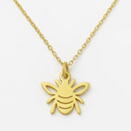 Tiny Bee Necklace Gold or silver • Dainty 14K Gold Plated Bee Pendant • Minimalist Necklace Gift for Her • Custom Chain Length • Bee Jewelry