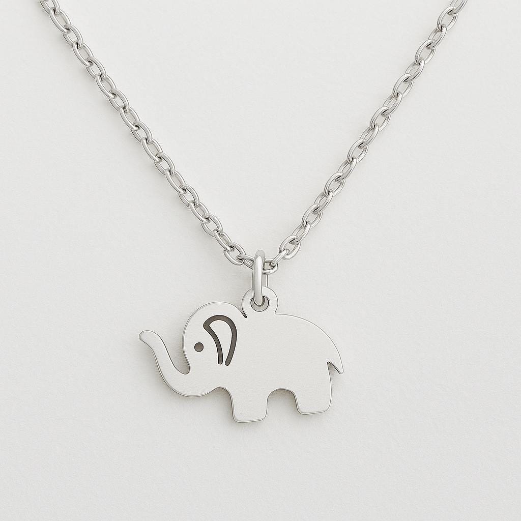 Elephant Necklace, Dainty 14K Gold Plated or Silver, Minimalist Animal Pendant, Adjustable Chain 14-18 Inch, Gift for Women, Everyday Jewelr