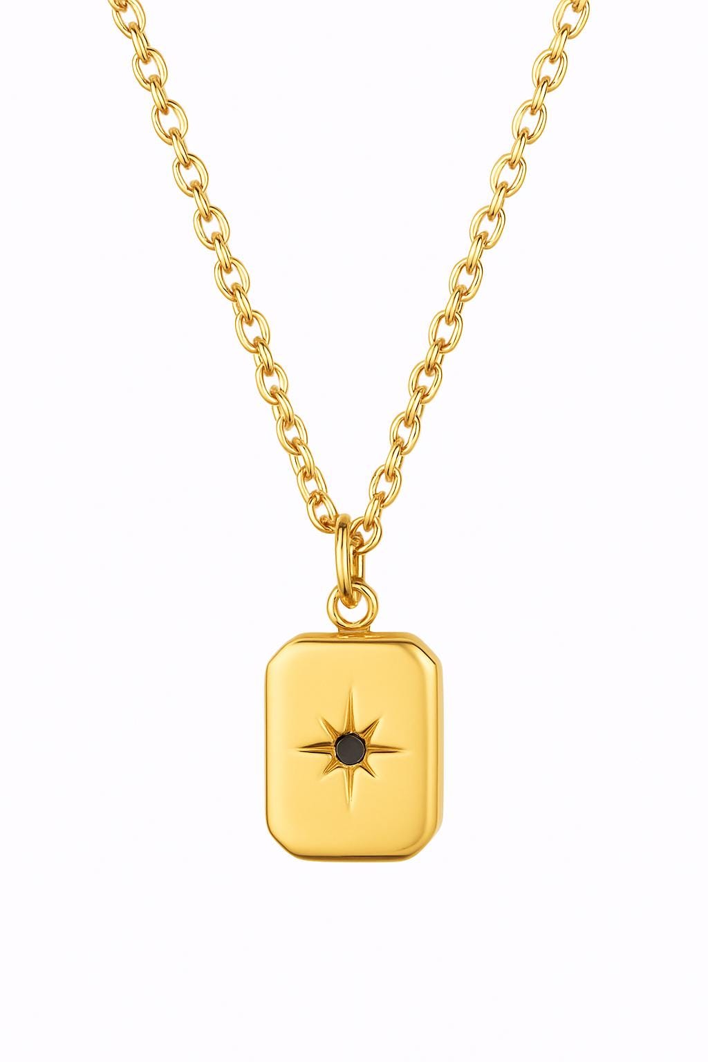 Minimalist Square Pendant Necklace, Modern Square Necklace, Contemporary Jewelry for Every Day, Gold Square Pendant, 18k gold charm necklace