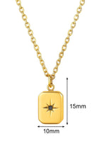 Minimalist Square Pendant Necklace, Modern Square Necklace, Contemporary Jewelry for Every Day, Gold Square Pendant, 18k gold charm necklace