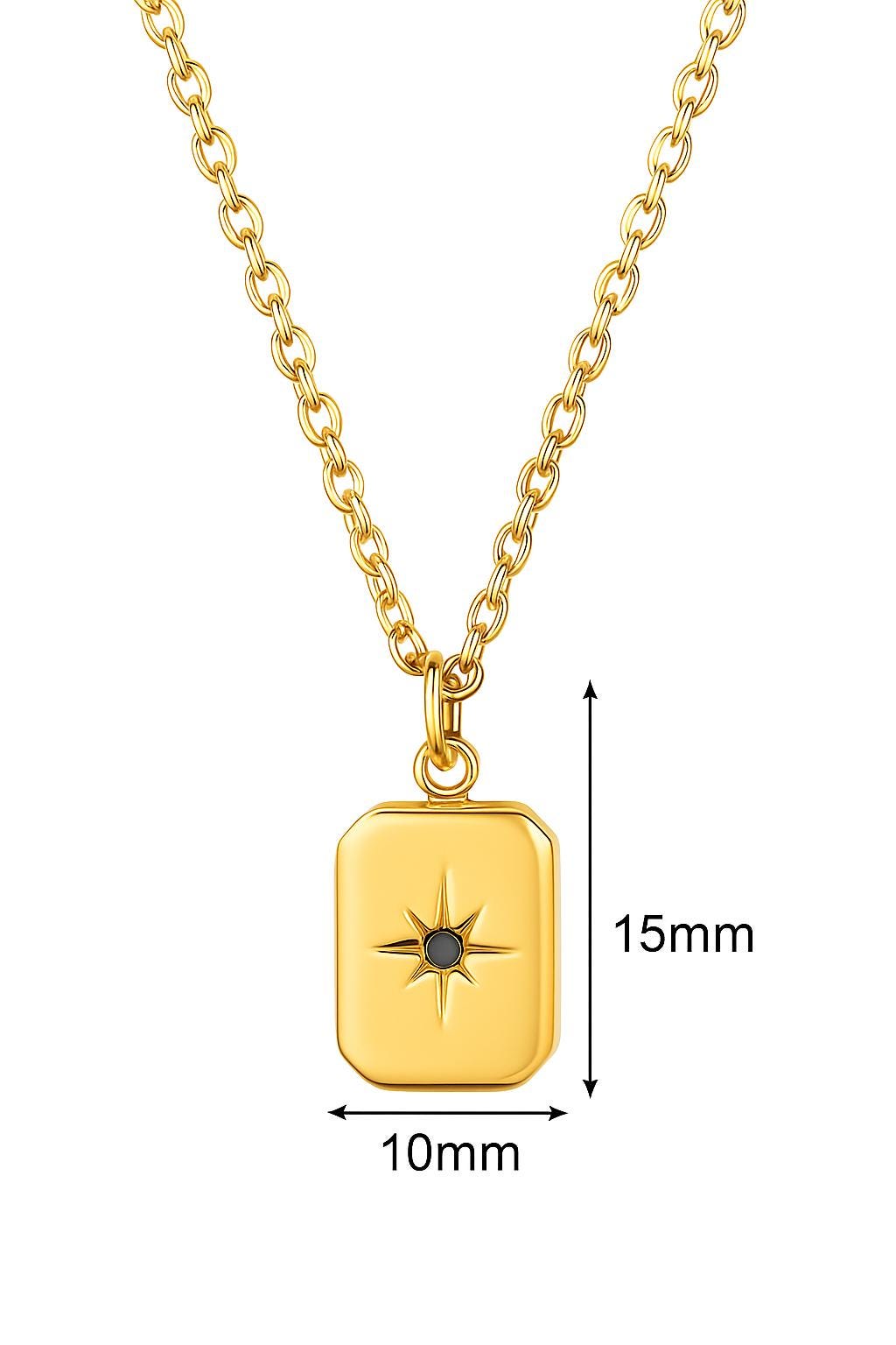 Minimalist Square Pendant Necklace, Modern Square Necklace, Contemporary Jewelry for Every Day, Gold Square Pendant, 18k gold charm necklace
