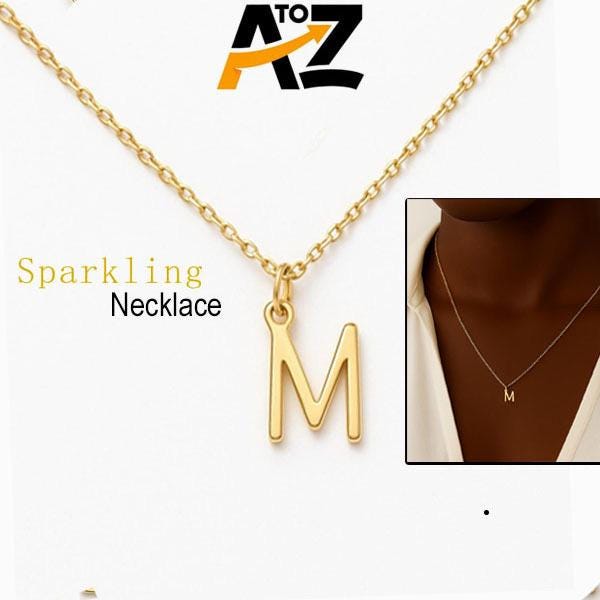 Personalized Initial Necklace A-Z – 14K Gold Plated or Silver | Tiny Stainless Steel Letter Pendant | Dainty Everyday Jewelry | Gift for Her