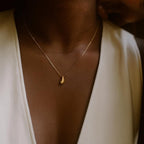 Minimalist Gold Teardrop Pendant Necklace | 14k Gold Plated Stainless Steel | Dainty Everyday Jewelry Gift for Her