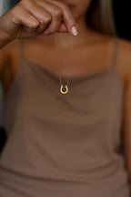 Delicate Gold Horseshoe Necklace – 14K Gold Plated Stainless Steel Pendant – Dainty Lucky Charm Jewelry – 9x10MM Horseshoe – Minimalist Neck