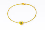 Personalized Gold Anklet with Heart Charm | Initial A-Z Letter Anklet | Custom Dainty Jewelry Gift | Adjustable Chain | Name Anklet uk