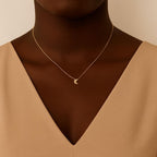 Minimalist Gold Crescent Moon Necklace – Dainty Moon Pendant, Tiny 6x8mm Charm, Everyday Jewelry, Gift for Her