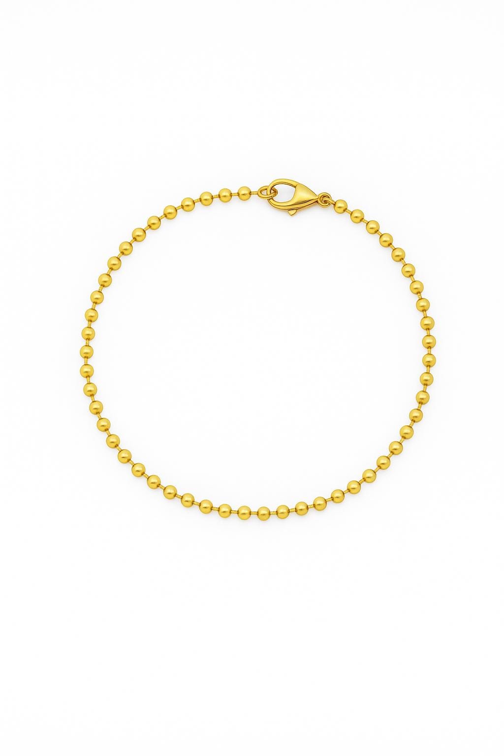 Delicate Gold Beaded Anklet • 14K Gold Plated Anklet • Dainty Ball Chain Anklet • Minimalist Ankle Bracelet • Custom Length • Gift for Her