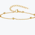 Minimalist Gold Beaded Anklet | 14K Gold Over Stainless Steel | Dainty Ankle Bracelet | Everyday Jewelry | Gift for Her | Adjustable Length