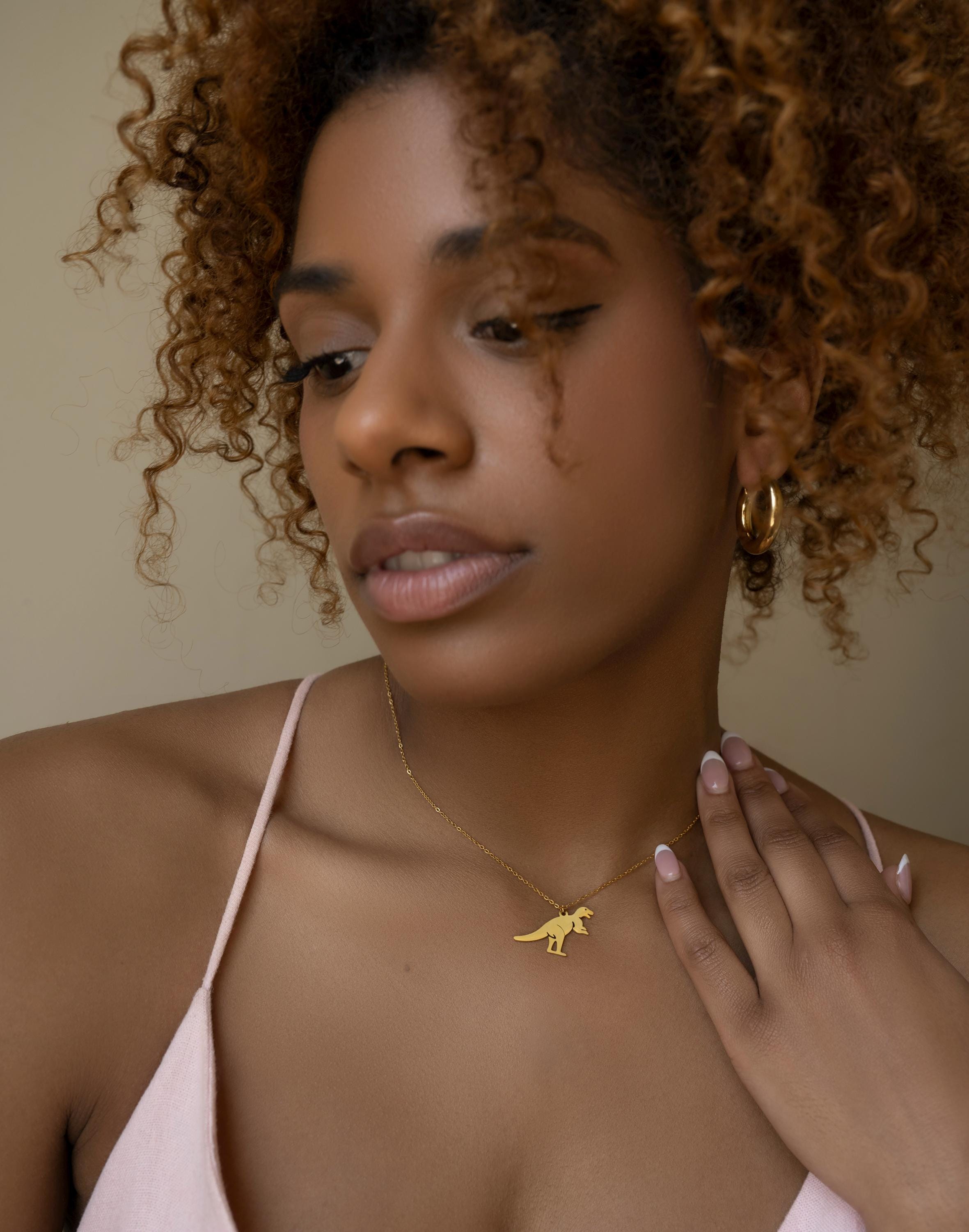 Minimalist T-Rex Dinosaur Necklace | Gold or Silver Dino Jewelry | Cute Animal Pendant Gift for Women | Jurassic Necklace | Tyrannosaurus UK