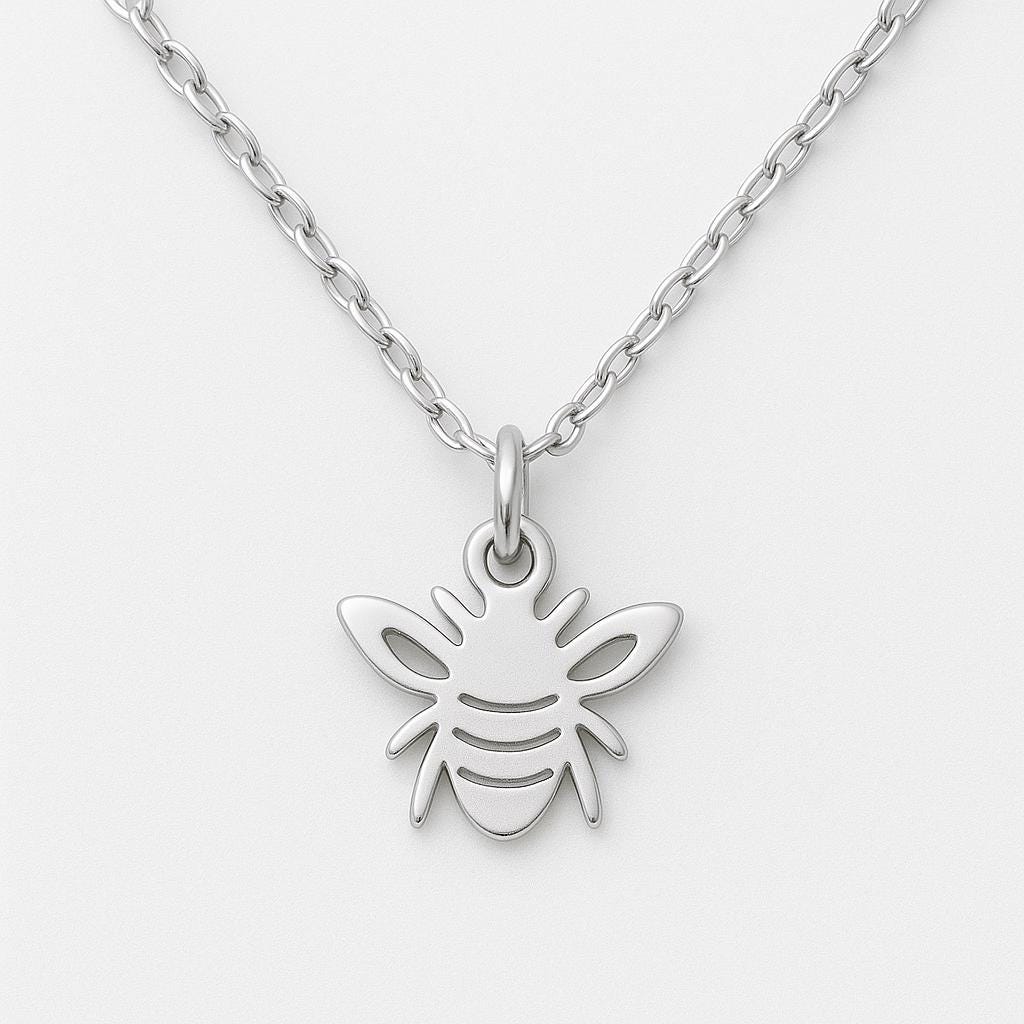 Tiny Bee Necklace Gold or silver • Dainty 14K Gold Plated Bee Pendant • Minimalist Necklace Gift for Her • Custom Chain Length • Bee Jewelry