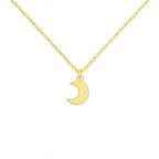 Petite 14k Gold Moon Pendant Necklace – Dainty Jewelry Gift for Her, Minimalist Gold Chain, Celestial Crescent Charm, Moon Phase Jewelry