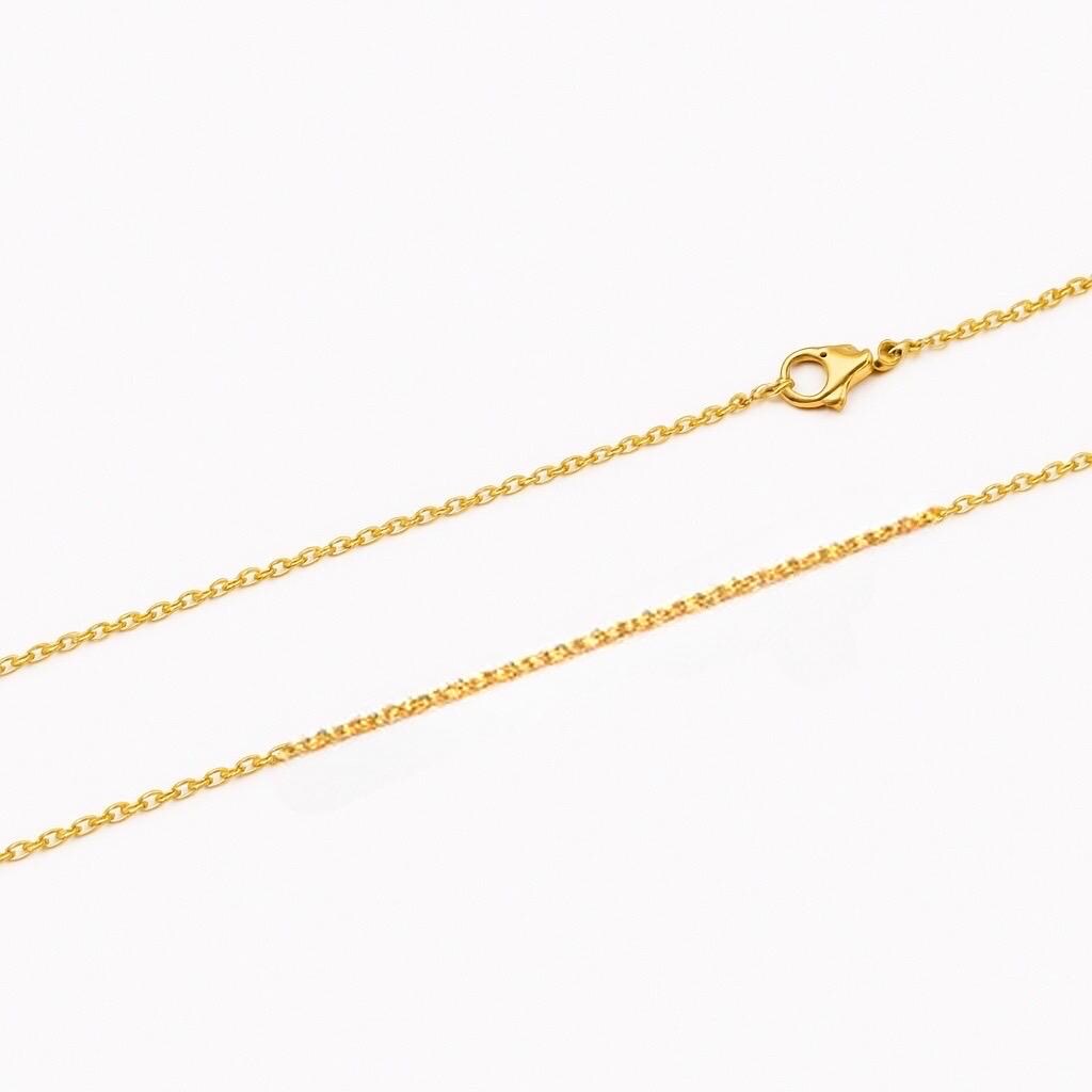 18K Gold Plated Cable Chain Necklace – Dainty Minimalist Gold Link Chain, Stainless Steel 1 mm & 1.5 mm, Custom 11″–30″, Non-Tarnish Layerin