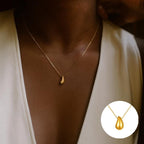 Minimalist Gold Teardrop Pendant Necklace | 14k Gold Plated Stainless Steel | Dainty Everyday Jewelry Gift for Her