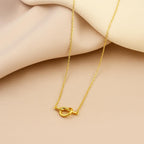 Minimalist Knot Necklace – 14k Gold Plated Stainless Steel | Elegant Everyday Jewelry | Gift for Her | Dainty Knot Pendant Necklace uk girl