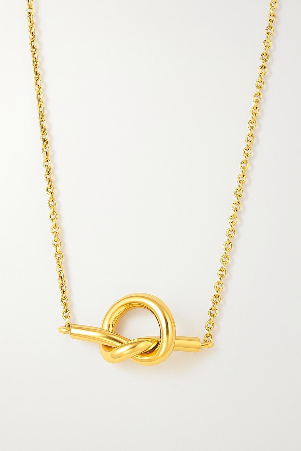 Minimalist Knot Necklace – 14k Gold Plated Stainless Steel | Elegant Everyday Jewelry | Gift for Her | Dainty Knot Pendant Necklace uk girl