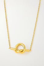 Minimalist Knot Necklace – 14k Gold Plated Stainless Steel | Elegant Everyday Jewelry | Gift for Her | Dainty Knot Pendant Necklace uk girl