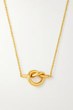 Minimalist Knot Necklace – 14k Gold Plated Stainless Steel | Elegant Everyday Jewelry | Gift for Her | Dainty Knot Pendant Necklace uk girl