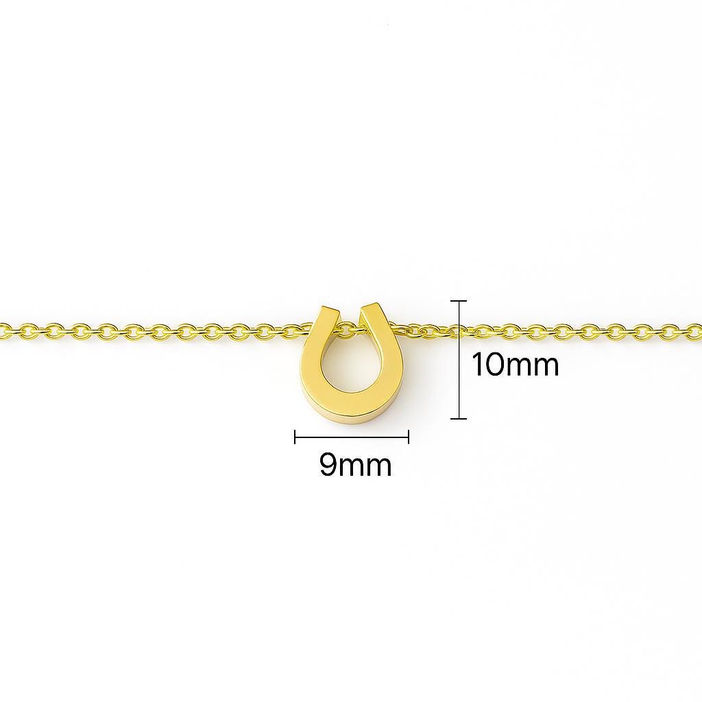 Delicate Gold Horseshoe Necklace – 14K Gold Plated Stainless Steel Pendant – Dainty Lucky Charm Jewelry – 9x10MM Horseshoe – Minimalist Neck
