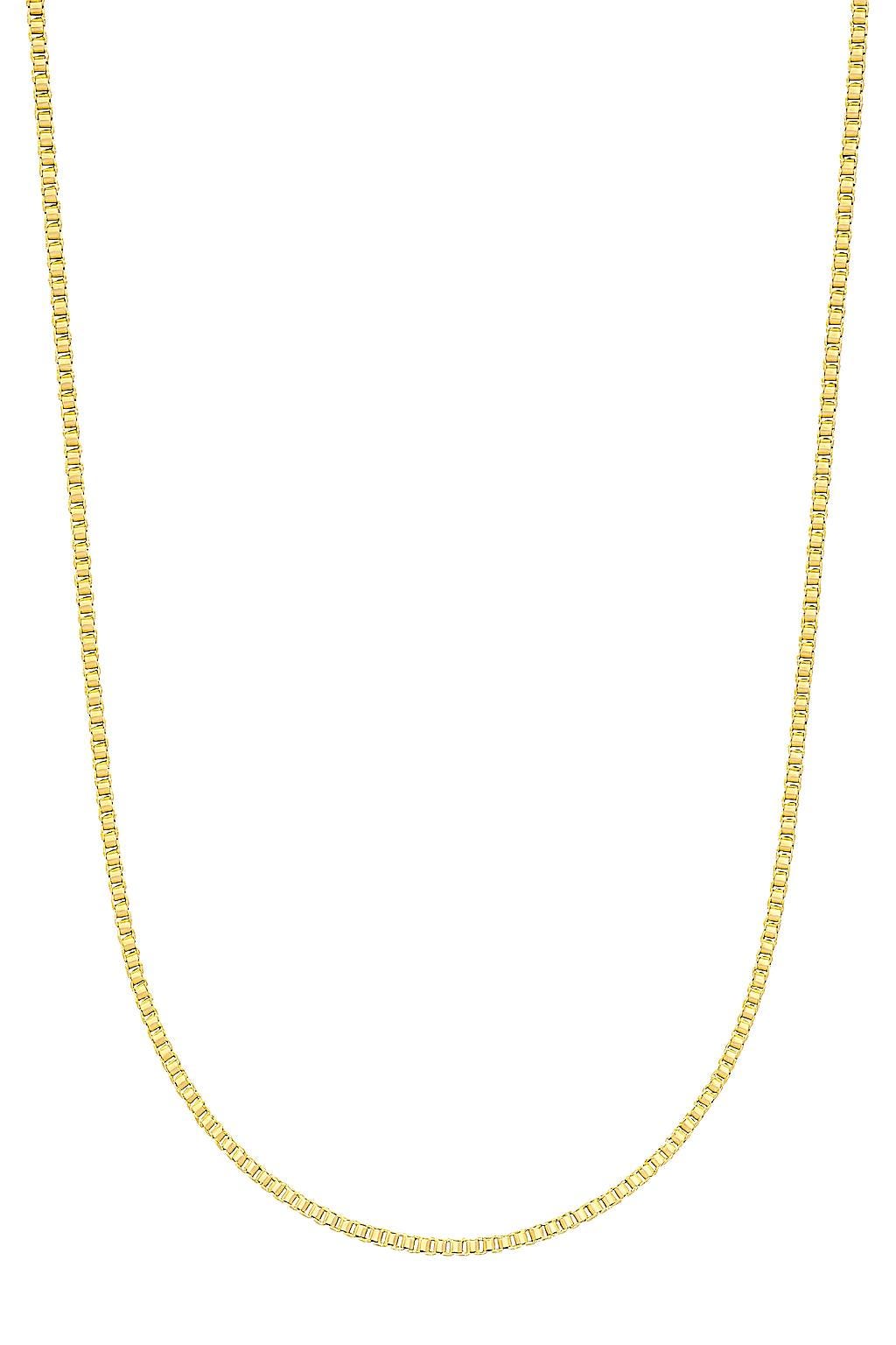 14k Gold Box Chain Necklace | Minimalist Everyday Chain for Men & Women | 1.2mm Dainty Chain | Gold Over Stainless Steel | 11” to 30”