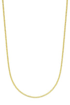 14k Gold Box Chain Necklace | Minimalist Everyday Chain for Men & Women | 1.2mm Dainty Chain | Gold Over Stainless Steel | 11” to 30”