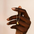 Minimalist Gold Crescent Moon Necklace – Dainty Moon Pendant, Tiny 6x8mm Charm, Everyday Jewelry, Gift for Her