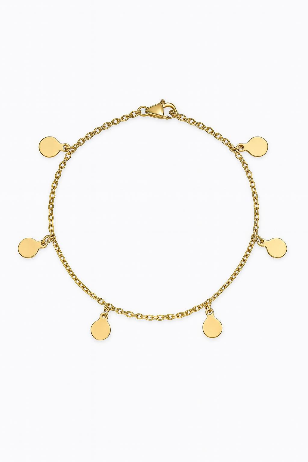 Delicate Gold Anklet with Tiny Disc Charms • Minimalist Gold Ankle Bracelet • Dainty Summer Jewelry • Adjustable 7-12 Inch Anklet • Gift for