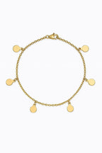 Delicate Gold Anklet with Tiny Disc Charms • Minimalist Gold Ankle Bracelet • Dainty Summer Jewelry • Adjustable 7-12 Inch Anklet • Gift for