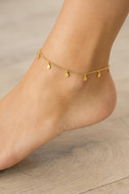 Delicate Gold Anklet with Tiny Disc Charms • Minimalist Gold Ankle Bracelet • Dainty Summer Jewelry • Adjustable 7-12 Inch Anklet • Gift for