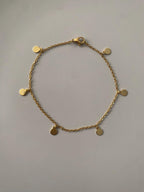 Delicate Gold Anklet with Tiny Disc Charms • Minimalist Gold Ankle Bracelet • Dainty Summer Jewelry • Adjustable 7-12 Inch Anklet • Gift for