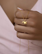 Minimalist 14k gold Dove Pendant Necklace – Olive Branch Peace Charm, Gold & Silver Bird Pendant | Christian Gift | Baptism Necklace uk