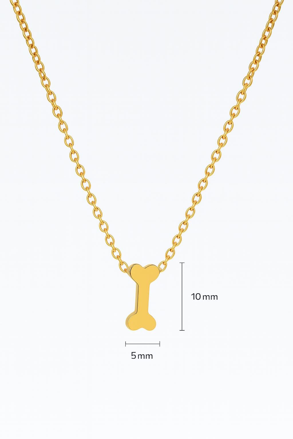 Minimalist Dog Bone Pendant Necklace | 14k Gold Plated | Gift for Dog Moms & Pet Lovers | Custom Length | Includes Pouch/ Dog Mom Gift uk