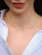 Custom Letter Necklace A-Z – 14K Gold Side Initial Choker, Dainty Personalized Gift for Women, Minimal Necklace, Everyday Jewelry